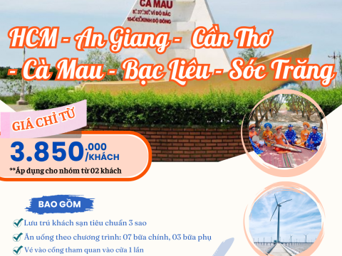 Tour Du lịch Hồ Chí Minh - Miền Tây